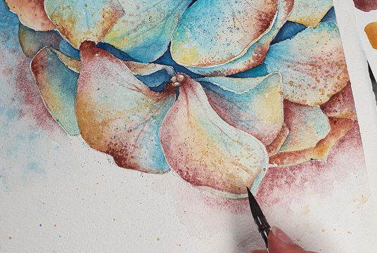 Stylish Illustration: Hydrangea With Watercolor