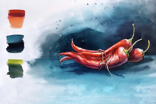 Red Hot Chili Pepper. Spice up your watercolor