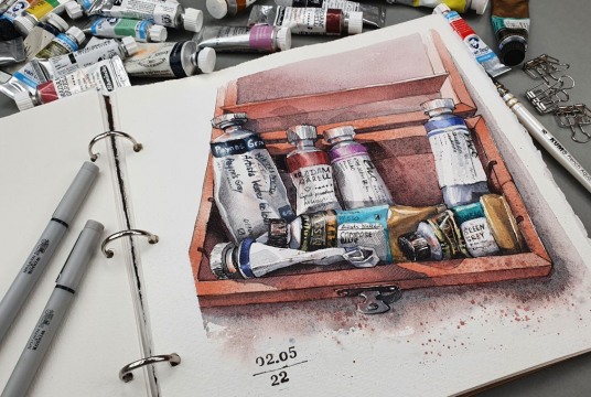 Draw Your Tools - Step by Step Tutorial with Watercolors