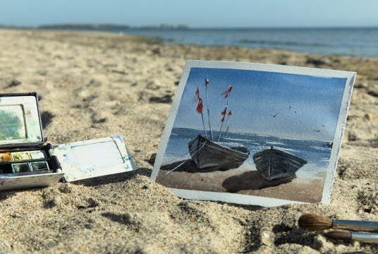 Come with me to the Sea! - Step by Step Tutorial with Watercolors