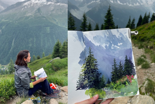 Summer in the Mountains - Step by Step Watercolor Tutorial