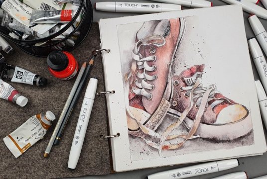 Draw your Chucks - Illustration with Watercolors and Makers