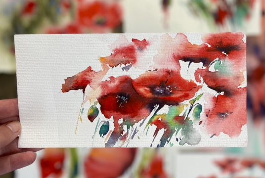 Impressionistic Poppies - Step by Step Watercolor Tutorial