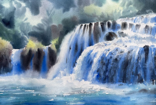 Intensive Watercolor Course:  Waterfalls and Streams
