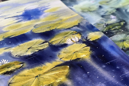 Beautiful Waterlilies - Step by Step Tutorial with Watercolor