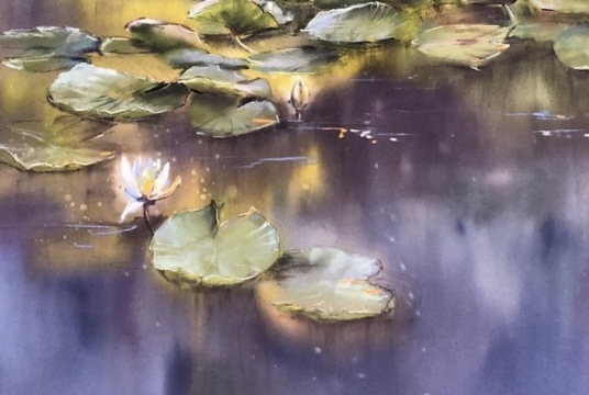 Beautiful Waterlilies - Step by Step Tutorial with Watercolor