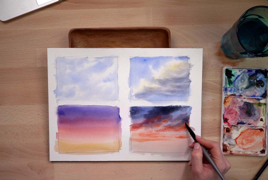 Watercolor: The Sky and Clouds