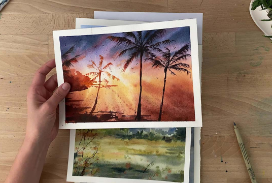 Watercolor: The Sky and Clouds