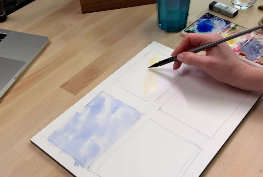 Watercolor: The Sky and Clouds