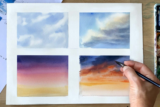 Watercolor: The Sky and Clouds