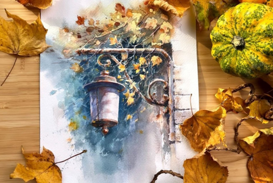Autumn Sunlight: Intensive Watercolour Class With 2 Vivid Plots
