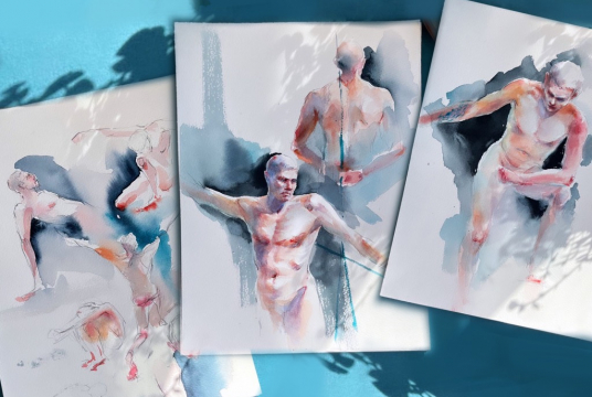 Fourth Live Nude Drawing Session in our Studio