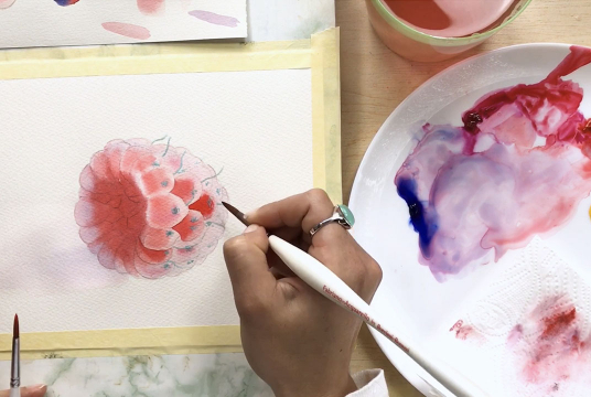 Botanical Watercolor: Juicy Raspberry