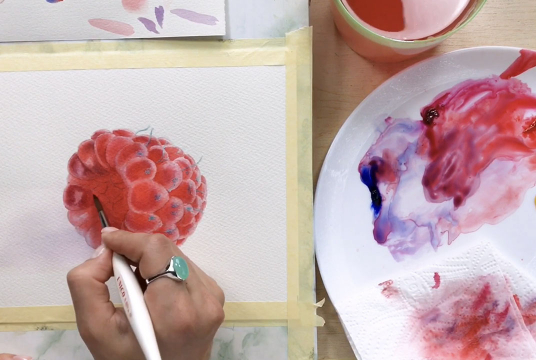 Botanical Watercolor: Juicy Raspberry