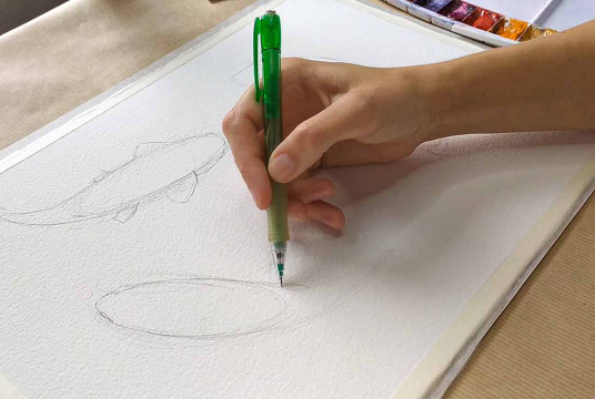 Watercolor illustration: Koi fishes