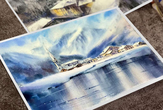 Watercolor Tutorial - Abstract Beauty of Austrian Landscape