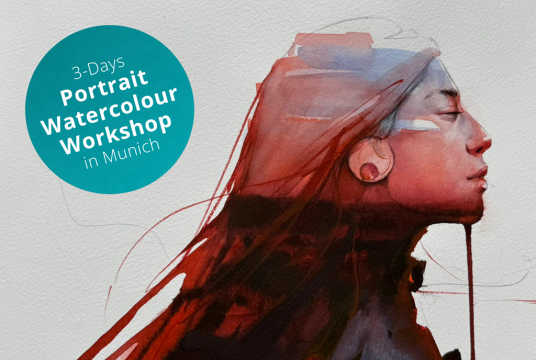 3 Days Watercolor Workshop in Munich: Portrait Course