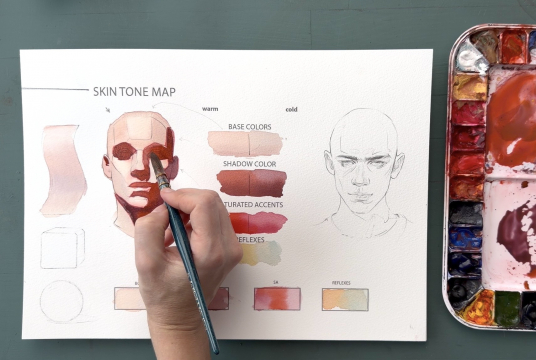 Online Watercolor Portrait Course for Beginners