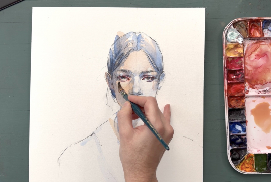 Online Watercolor Portrait Course for Beginners