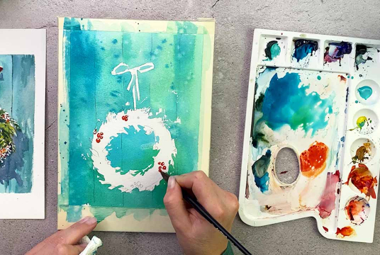 Christmas Magic With Watercolors