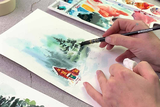 Christmas Magic With Watercolors