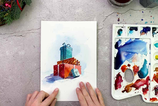 Christmas Magic With Watercolors