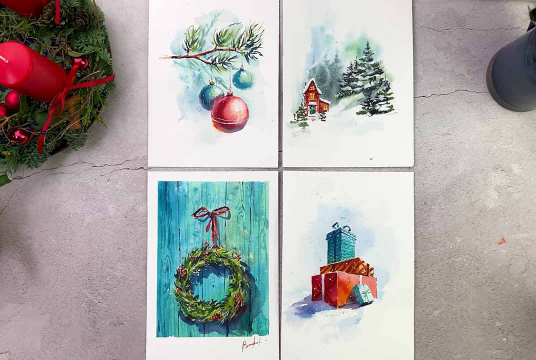 Christmas Magic With Watercolors