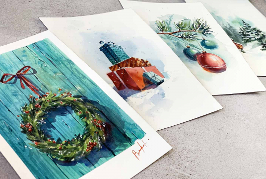Christmas Magic With Watercolors