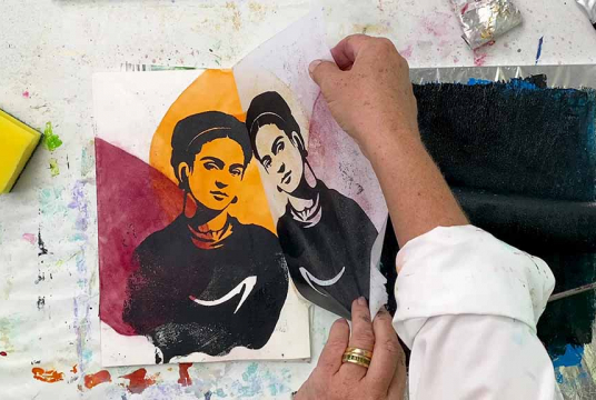 Stylish Illustrations: Printing Technique With Watercolor