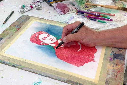 Stylish Illustrations: Printing Technique With Watercolor