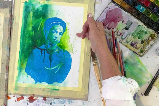 Stylish Illustrations: Printing Technique With Watercolor