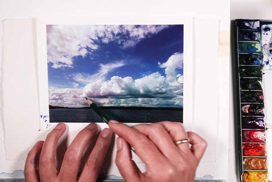 Watercolor Painting: Walk by the Sea