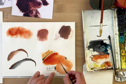 Artistic Dog Portrait With Watercolor