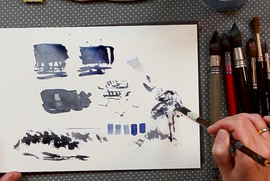 Stormy Sea: Guided course into watercolor painting with 3 plots