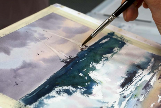 Stormy Sea: Guided course into watercolor painting with 3 plots