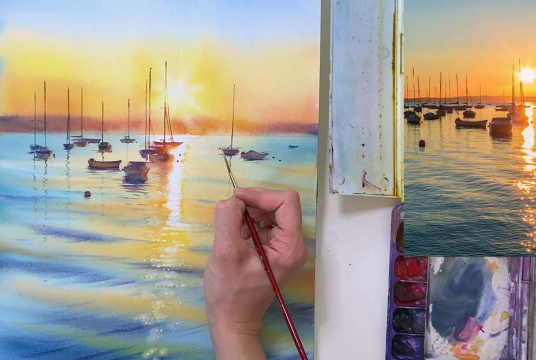 Master watercolor sunset: 3 stunning plots