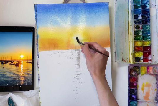 Master watercolor sunset: 3 stunning plots