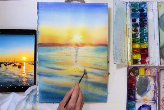 Master watercolor sunset: 3 stunning plots
