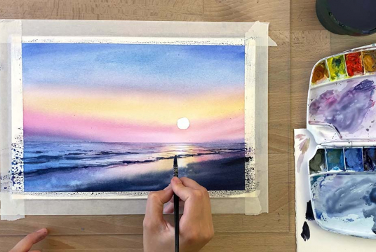 Seashore: Free Watercolor Course For Beginners