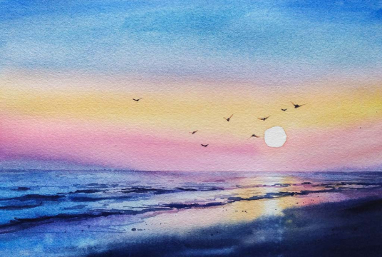 Seashore: Free Watercolor Course For Beginners