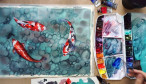 Painting fishes. Details