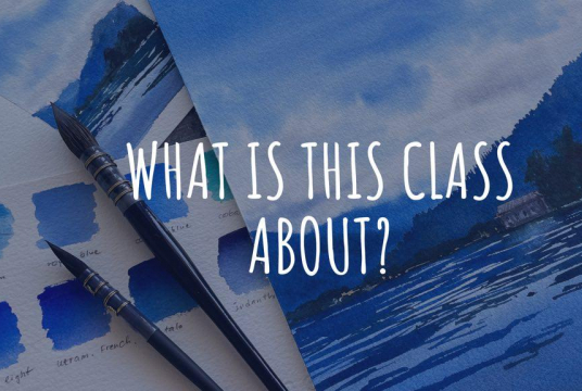 Watercolor Mountain Lake Landscape - Step by Step Tutorial